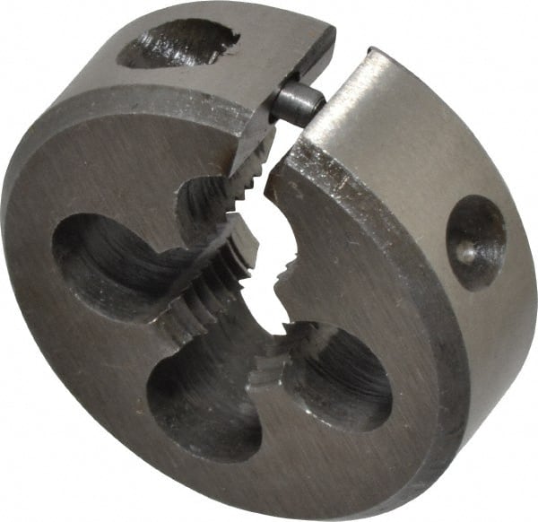 Interstate - 5/16-28 UNS Thread, 1" Outside Diam High Speed Steel Round Die - Right Hand Thread, Adjustable - Exact Tooling