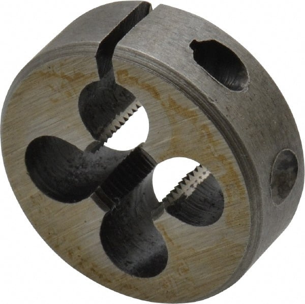 Interstate - 5/16-36 Thread, 1" Outside Diam High Speed Steel Round Die - Right Hand Thread, Adjustable - Exact Tooling