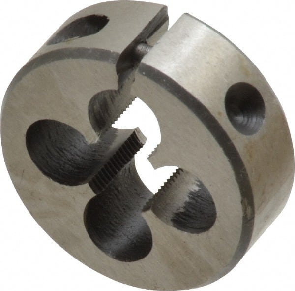 Interstate - 5/16-48 UNS Thread, 1" Outside Diam High Speed Steel Round Die - Right Hand Thread, Adjustable - Exact Tooling