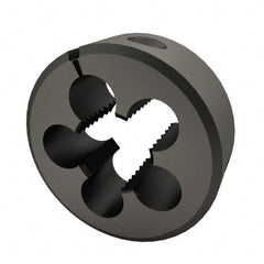 Interstate - 3/8-32 UNEF Thread, 1" Outside Diam High Speed Steel Round Die - Right Hand Thread, Adjustable - Exact Tooling