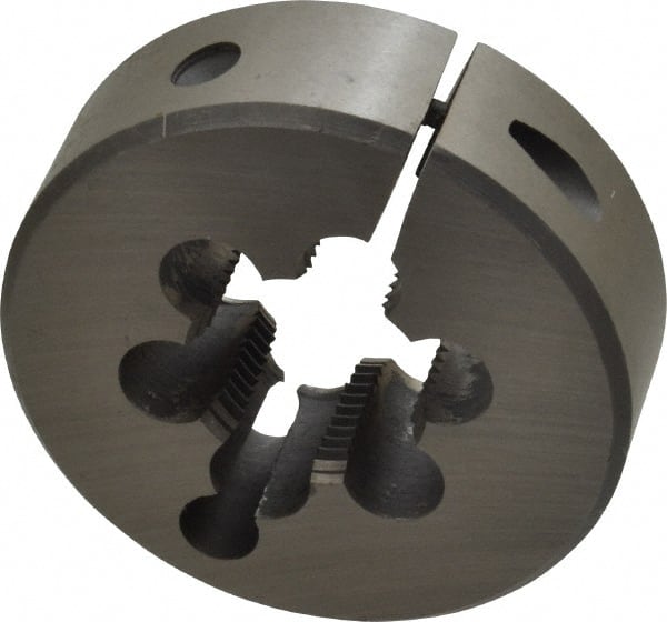 Interstate - 1-1/8 - 12 UNF Thread, 3" Outside Diam High Speed Steel Round Die - Right Hand Thread, Adjustable - Exact Tooling