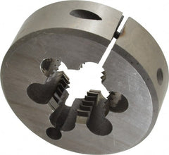 Interstate - 1-1/4 - 7 UNC Thread, 3" Outside Diam High Speed Steel Round Die - Right Hand Thread, Adjustable - Exact Tooling