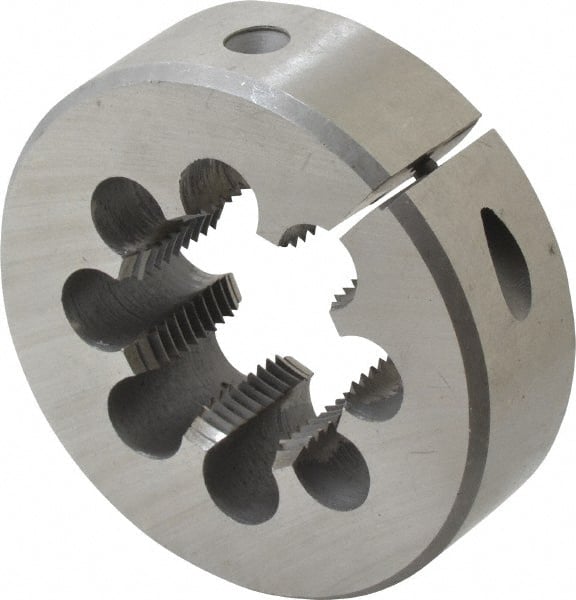 Interstate - 1-3/8 - 12 UNF Thread, 3" Outside Diam High Speed Steel Round Die - Right Hand Thread, Adjustable - Exact Tooling