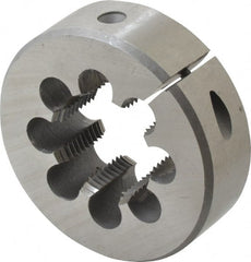 Interstate - 1-3/8 - 12 UNF Thread, 3" Outside Diam High Speed Steel Round Die - Right Hand Thread, Adjustable - Exact Tooling