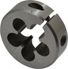 Interstate - M14x0.75 Thread, 1-1/2" Outside Diam High Speed Steel Round Die - Right Hand Thread, Adjustable - Exact Tooling