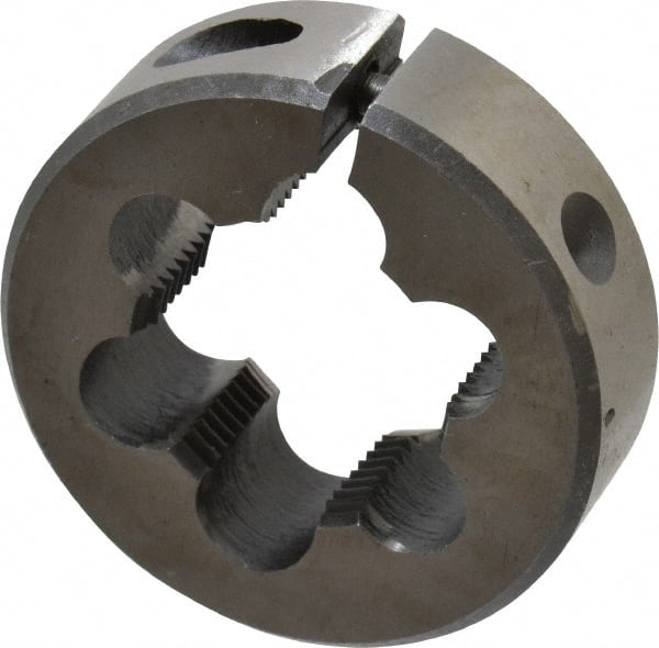 Interstate - M20x1.25 Metric Special Thread, 1-1/2" Outside Diam High Speed Steel Round Die - Right Hand Thread, Adjustable - Exact Tooling