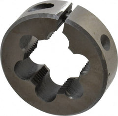 Interstate - M20x1.25 Metric Special Thread, 1-1/2" Outside Diam High Speed Steel Round Die - Right Hand Thread, Adjustable - Exact Tooling