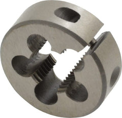Interstate - 7/16-24 UNS Thread, 1" Outside Diam High Speed Steel Round Die - Right Hand Thread, Adjustable - Exact Tooling