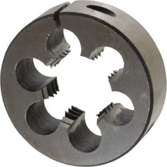 Interstate - M30x3.50 Metric Coarse Thread, 2-1/2" Outside Diam High Speed Steel Round Die - Right Hand Thread, Adjustable - Exact Tooling