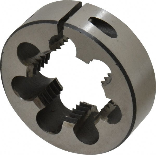 Interstate - M36x3.00 Metric Fine Thread, 2-1/2" Outside Diam High Speed Steel Round Die - Right Hand Thread, Adjustable - Exact Tooling