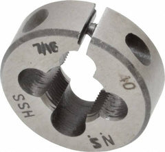 Interstate - 7/16-40 UNS Thread, 1" Outside Diam High Speed Steel Round Die - Right Hand Thread, Adjustable - Exact Tooling
