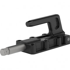 De-Sta-Co - 3,960 Lb Load Capacity, Flanged Base, Carbon Steel, Standard Straight Line Action Clamp - 6 Mounting Holes, 0.41" Mounting Hole Diam, 0.87" Plunger Diam, Straight Handle - Exact Tooling