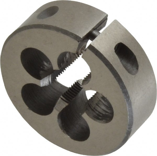 Interstate - 15/32-32 UNS Thread, 1-1/2" Outside Diam High Speed Steel Round Die - Right Hand Thread, Adjustable - Exact Tooling