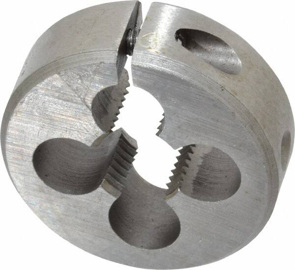 Interstate - 1/2-18 UNS Thread, 1-1/2" Outside Diam High Speed Steel Round Die - Right Hand Thread, Adjustable - Exact Tooling