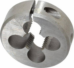 Interstate - 1/2-18 UNS Thread, 1-1/2" Outside Diam High Speed Steel Round Die - Right Hand Thread, Adjustable - Exact Tooling