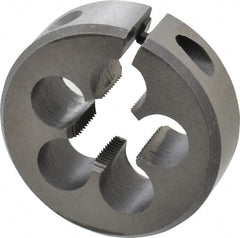 Interstate - 1/2-28 UNEF Thread, 1-1/2" Outside Diam High Speed Steel Round Die - Right Hand Thread, Adjustable - Exact Tooling