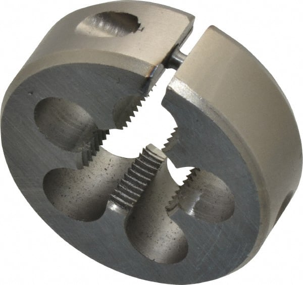 Interstate - 9/16-24 UNEF Thread, 1-1/2" Outside Diam High Speed Steel Round Die - Right Hand Thread, Adjustable - Exact Tooling