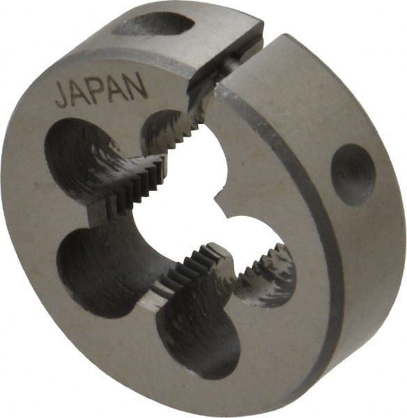 Interstate - 5/8-20 UNS Thread, 1-1/2" Outside Diam High Speed Steel Round Die - Right Hand Thread, Adjustable - Exact Tooling