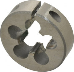 Interstate - 5/8-27 UNS Thread, 1-1/2" Outside Diam High Speed Steel Round Die - Right Hand Thread, Adjustable - Exact Tooling