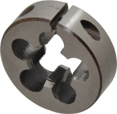 Interstate - 5/8-28 UNS Thread, 1-1/2" Outside Diam High Speed Steel Round Die - Right Hand Thread, Adjustable - Exact Tooling