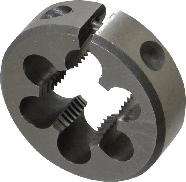 Interstate - 11/16-18 UNEF Thread, 1-1/2" Outside Diam High Speed Steel Round Die - Right Hand Thread, Adjustable - Exact Tooling