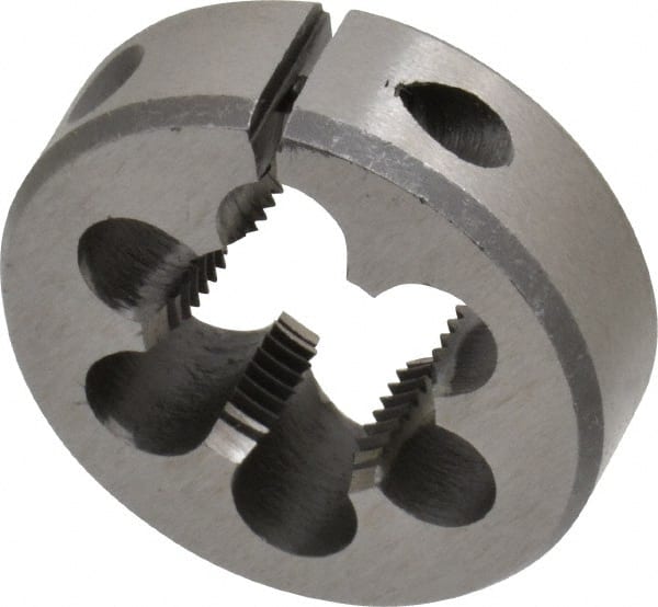 Interstate - 11/16-20 UNS Thread, 1-1/2" Outside Diam High Speed Steel Round Die - Right Hand Thread, Adjustable - Exact Tooling