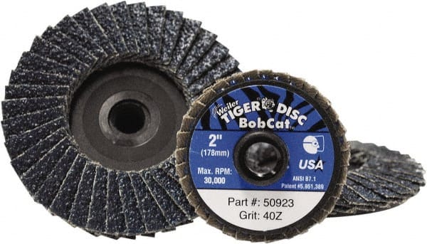 Camel Grinding Wheels - 40 Grit, 4-1/2" Disc Diam, 7/8" Center Hole, Type 27 Aluminum Oxide Flap Disc - 13,300 Max RPM, Polyester Backing, Arbor Attaching System, Coated - Exact Tooling