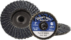 Camel Grinding Wheels - 40 Grit, 4-1/2" Disc Diam, 7/8" Center Hole, Type 27 Aluminum Oxide Flap Disc - 13,300 Max RPM, Polyester Backing, Arbor Attaching System, Coated - Exact Tooling
