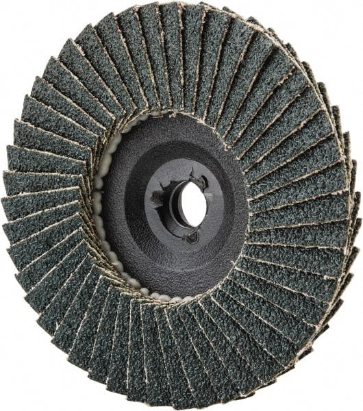 Garryson - 60 Grit, 3" Disc Diam, Type 27 Zirconia Alumina Flap Disc - 20,000 Max RPM, Nylon Backing, Quick Change Type S Attaching System, Coated - Exact Tooling