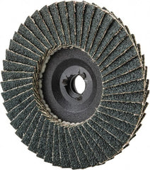 Garryson - 60 Grit, 3" Disc Diam, Type 27 Zirconia Alumina Flap Disc - 20,000 Max RPM, Nylon Backing, Quick Change Type S Attaching System, Coated - Exact Tooling