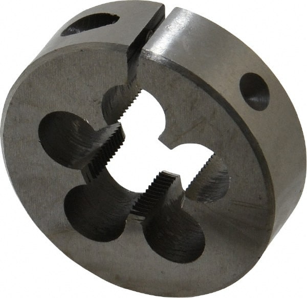 Interstate - 3/4-24 UNS Thread, 2" Outside Diam High Speed Steel Round Die - Right Hand Thread, Adjustable - Exact Tooling