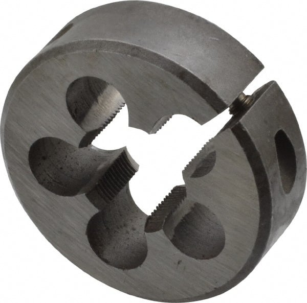 Interstate - 3/4-28 Thread, 2" Outside Diam High Speed Steel Round Die - Right Hand Thread, Adjustable - Exact Tooling