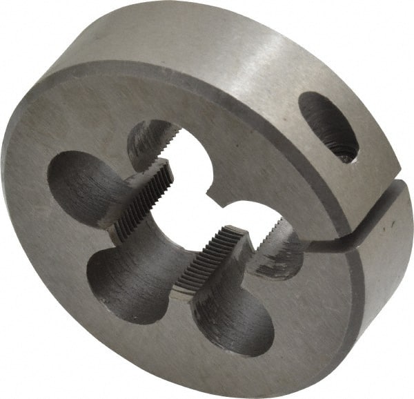 Interstate - 3/4-32 UNS Thread, 2" Outside Diam High Speed Steel Round Die - Right Hand Thread, Adjustable - Exact Tooling