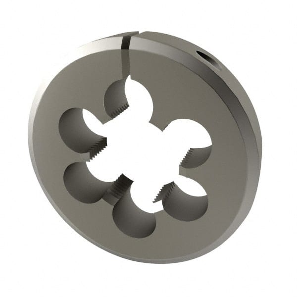 Interstate - 13/16-18 UNS Thread, 2" Outside Diam High Speed Steel Round Die - Right Hand Thread, Adjustable - Exact Tooling