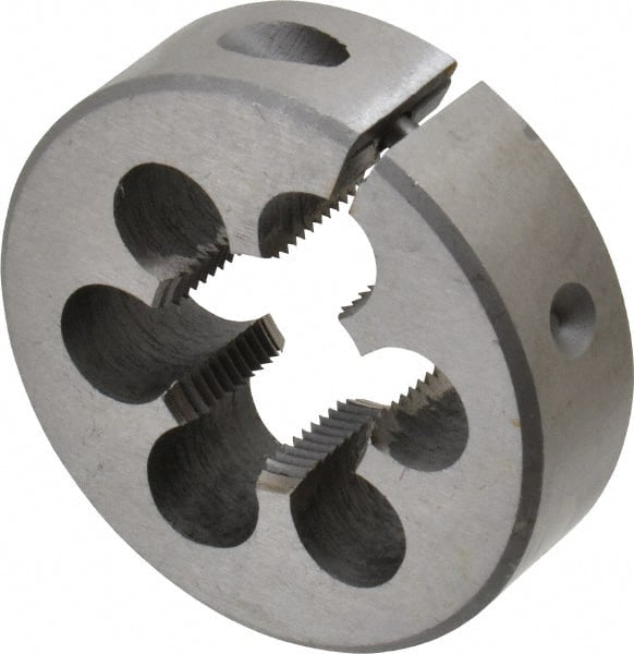 Interstate - 13/16-20 UNEF Thread, 2" Outside Diam High Speed Steel Round Die - Right Hand Thread, Adjustable - Exact Tooling