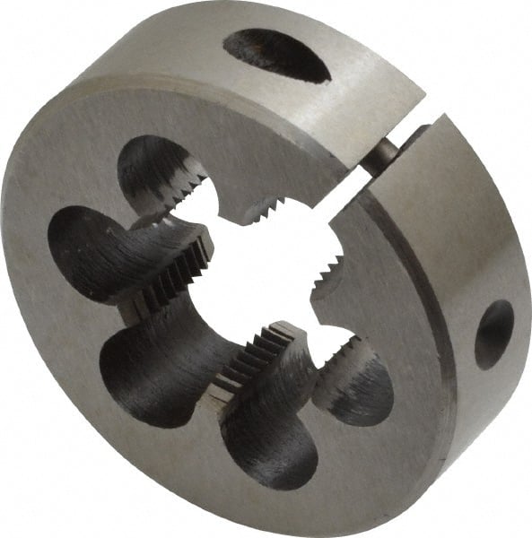 Interstate - 7/8-18 UNS Thread, 2" Outside Diam High Speed Steel Round Die - Right Hand Thread, Adjustable - Exact Tooling
