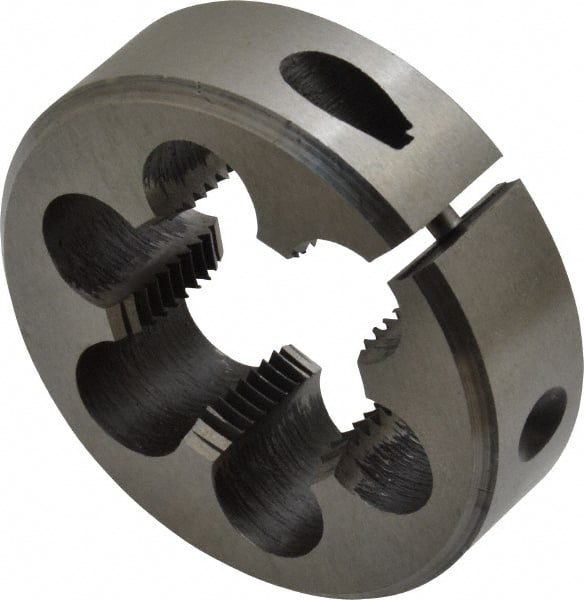 Interstate - 1-16 Thread, 2" Outside Diam High Speed Steel Round Die - Right Hand Thread, Adjustable - Exact Tooling