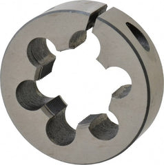 Interstate - 1-24 UNS Thread, 2" Outside Diam High Speed Steel Round Die - Right Hand Thread, Adjustable - Exact Tooling