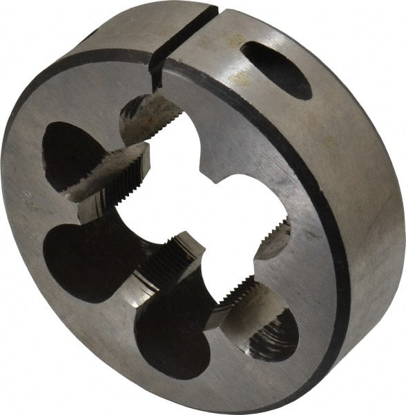 Interstate - 1-3/16 - 24 Thread, 2-1/2" Outside Diam High Speed Steel Round Die - Right Hand Thread, Adjustable - Exact Tooling