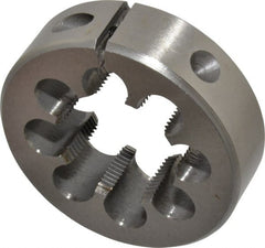 Interstate - 1-1/4 - 18 UNEF Thread, 2-1/2" Outside Diam High Speed Steel Round Die - Right Hand Thread, Adjustable - Exact Tooling