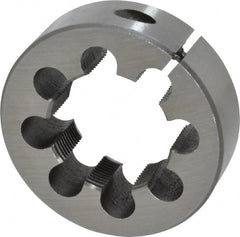 Interstate - 1-3/8 - 18 UNEF Thread, 2-1/2" Outside Diam High Speed Steel Round Die - Right Hand Thread, Adjustable - Exact Tooling