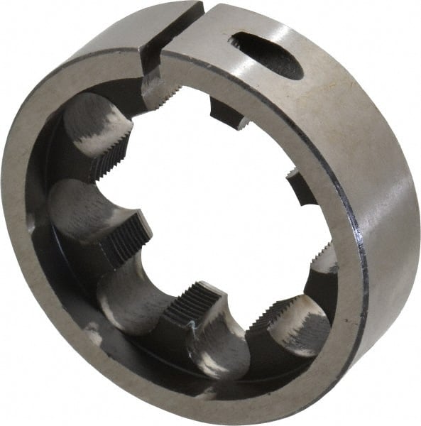 Interstate - 1-1/2 - 24 UNS Thread, 2-1/2" Outside Diam High Speed Steel Round Die - Right Hand Thread, Adjustable - Exact Tooling
