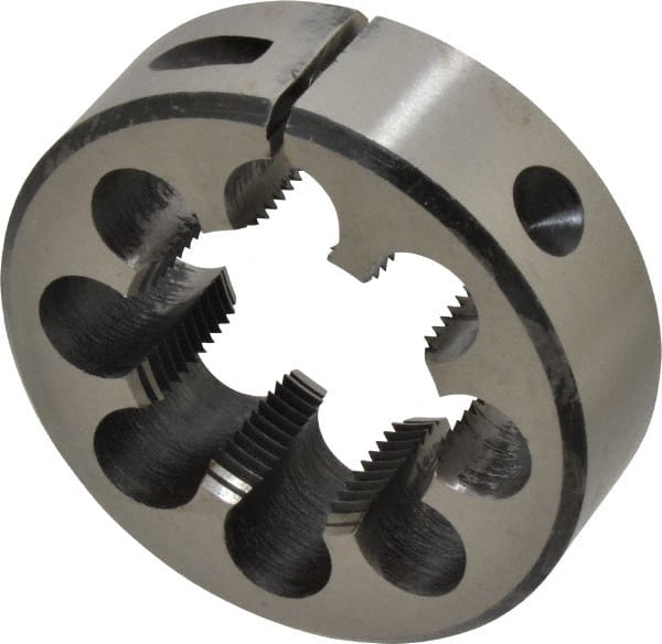 Interstate - 1-5/8 - 12 UNS Thread, 3" Outside Diam High Speed Steel Round Die - Right Hand Thread, Adjustable - Exact Tooling