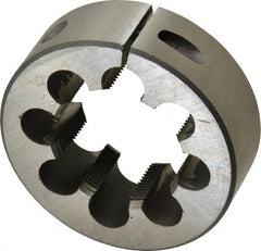 Interstate - 1-5/8 - 16 UNS Thread, 3" Outside Diam High Speed Steel Round Die - Right Hand Thread, Adjustable - Exact Tooling