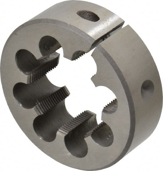 Interstate - 1-5/8 - 18 UNEF Thread, 3" Outside Diam High Speed Steel Round Die - Right Hand Thread, Adjustable - Exact Tooling