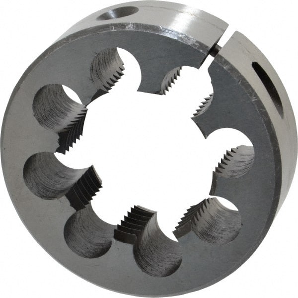 Interstate - 1-3/4 - 8 Thread, 3" Outside Diam High Speed Steel Round Die - Right Hand Thread, Adjustable - Exact Tooling