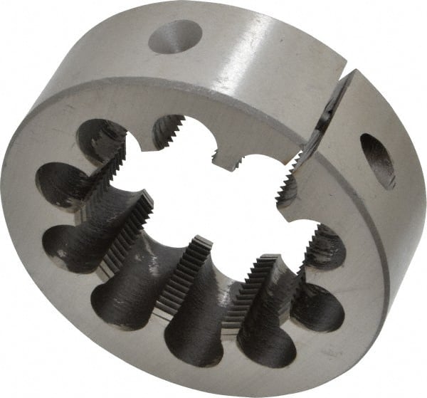 Interstate - 1-3/4 - 16 UNS Thread, 3" Outside Diam High Speed Steel Round Die - Right Hand Thread, Adjustable - Exact Tooling