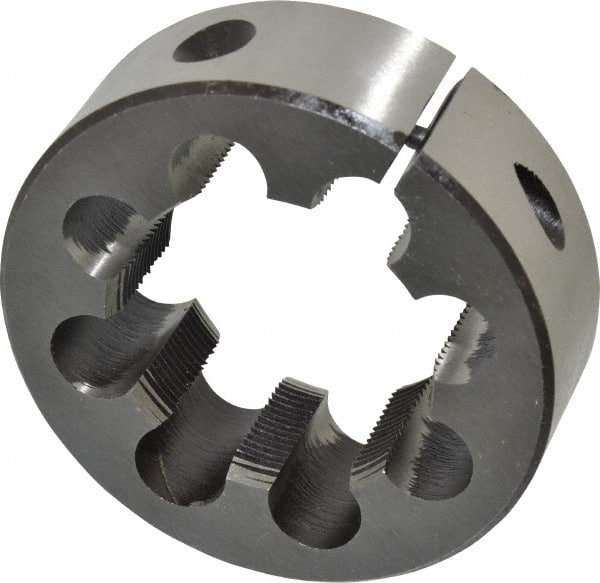 Interstate - 1-3/4 - 18 UNS Thread, 3" Outside Diam High Speed Steel Round Die - Right Hand Thread, Adjustable - Exact Tooling
