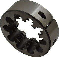 Interstate - 2 - 4-1/2 UNC Thread, 3" Outside Diam High Speed Steel Round Die - Right Hand Thread, Adjustable - Exact Tooling