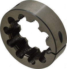 Interstate - 2-10 Thread, 3" Outside Diam High Speed Steel Round Die - Right Hand Thread, Adjustable - Exact Tooling